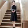 Elegante Vestido Tostado para Novia, Vestido de Boda de Manga Larga, Vestido de Noche para Banquete de Compromiso, Vestido de Alta Gama para Petite para Fiesta