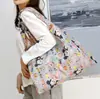 Nova Bolsa de Armazenamento de Nylon Cartoon Mickey Grande Capacidade Espessa para Viagem Supermercado Bolsa de Ombro Portátil para Compras Atacado