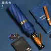 High-end madeira maciça punho automático guarda-chuva lettering dez ossos resistentes ao vento guarda-chuva comercial publicidade guarda-chuva dobra Homens guarda-chuva automático atacado