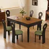 Mesa de Comedor Rectangular de Madera Maciza Estilo Francés de Mediados de Siglo Juego de Mesa y Sillas de Diseñador para Apartamentos Pequeños