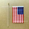 Bandeira Americana de Mão com Mastro de Madeira 10*15cm Fabricante de Bandeiras de Poliéster com Ponta Dourada 4*6 polegadas Bandeira Pequena dos EUA em Estoque