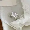 Anéis Irregulares Concavos com Letras para Mulheres, Fashionáveis e Únicos, Design de Nicho Estilo Ins, Anéis Abertos Empilháveis para o Dedo Indicador
