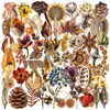 50 Piezas Retro Frutas de Otoño Frutas Deshidratadas Pegatinas PET Graffiti Impermeables Decoración para Diario Botella de Agua Maleta Pegatinas DIY