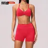 Conjunto de ropa de yoga transfronterizo con hermoso sujetador de espalda para mujer, shorts de yoga sin costuras de alta elasticidad, ropa deportiva de fitness dfyne con lunares