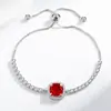 Pulsera Cuadrada Princess de Diamante de Alto Carbono para Mujer Moda Transfronteriza Simple Lujo Ligero Versátil Incrustaciones Joyería Cortada Flor de Hielo