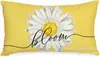 Transfronterizo Nuevo Primavera y Verano Girasol Coche Helado Flor Lino Estampado Cojín de Cintura Dormitorio Coche Decorativo Sofá