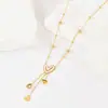 Lele Jewelry Popular de Europa y América Collar de Doble Capa de Concha Blanca Moda Árbol de la Vida Palma Borla Larga Flor Cadena para Clavícula