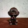 Escultura de Macaco em Madeira de Ébano, Ornamento Não Agressivo, Macaco do Zodíaco, Decoração de Mesa Fofa, Compatível com Seis Animais do Zodíaco