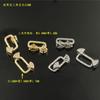 Banhado a cobre ouro real micro-incrustado zircão duplo furo em forma de leque DIY pulseira colar duplo pendurado acessórios de material artesanal