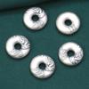 Accesorios de plata esterlina 99%, hebilla de seguridad redonda de plata pura, accesorios vintage desgastados, plata dura 3D, material de cuentas hecho a mano para bricolaje