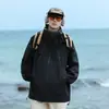 Jaqueta externa da marca de moda masculina Enbu, jaqueta de montanhismo, à prova de vento, bolsos grandes, estilo casal, jaqueta multicolorida, casaco masculino e feminino