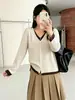 Cárdigan de Punto Bloque de Color Falso Dos Piezas Tallas Grandes para Mujer Diseño de Otoño 2026 Sentido del Diseño Cárdigan Holgado Ropa de Abrigo para Mujer
