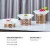 Puesto de Snacks para Buffet de Hotel, Mesa de Exhibición para Pausa de Té con Comida Fría, Plato Dorado para Frutas, Bol para Ensalada, Bol para Platos Fríos, Expositor para Postres