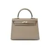 Bolso Pequeño Cuadrado Urbano Simple de Piel de Vaca de Primera Capa de Kelly, Bolso Cruzado Ligero de Cuero Genuino para Teléfono Móvil con Hebilla de Cierre para Mujer