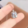 Venta Directa de Fábrica Colgante de Aguamarina Natural Cristal Limpio Piedra Principal Aproximadamente 6*8Mm Plata 925 Incrustado Aguamarina Natural