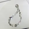 Cadena para teléfono móvil Woo de cristal original con estrellas plateadas, cadena de cámara ccd de oso de tormenta de nicho para Instagram, cadena de plata líquida