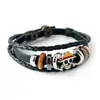 Animación Rodeando el Sombrero de Paja de One Piece Luffy Calavera Pulsera de Cuero Pulsera de Cuero Tejido Vintage Al por Mayor en Stock