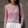 Estilo calidad transfronterizo estilo otoño 2026 cárdigan de temperamento estilo regular cuello redondo tipo holgado suéter tejido para mujer