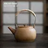 Tetera de Cerámica Gruesa para Preparar Té a Fuego Abierto, Tetera Operada con Vela con Asa, Set Sencillo para Calentar Té, Tetera para Preparar Té al Aire Libre
