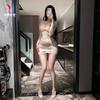Pensamientos Nocturnos Deseo Nocturno Lencería Sexy Comercio Exterior Europeo y Americano Sexy Malla Hueca Vestido Bodycon No Necesita Quitarse Una Pieza Envío Directo 5192