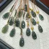 Pingente de jade Hetian natural com design de nuvem auspiciosa, Corrente para clavícula de jade Hetian, Pingente de cabaça de jade Hetian, Fivela de paz de jade Hetian