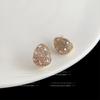 Aretes de Zircón con Gema de Color de Industria Pesada con Galvanoplastia de Oro Real, Diseño Nicho, Elegantes Aretes de Flor, Lujo Accesible, Joyería de Alta Gama para Orejas