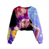 Patrón Transfronterizo Nuevo Grupo Cazador de Brujas K-Pop Sudadera Casual Corta para Chicas Estampado 3D Cuello Redondo Suministro
