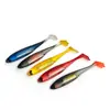 Isca afundante cor de pé de pato tubo colorido cavala cauda em T isca macia PVC oco tubo colorido peixe macio simulado pesca em água salgada robalo