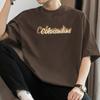 260g Heavy Cotton T-sleeved T-shirt Moda Masculina Marca Roupas Estampadas Verão Meia manga American Loose Round Neck T-shirt