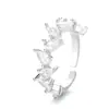 Anillo de Zirconia de Gota de Agua de Alta Gama para Mujer, Lujo Accesible Diseño de Nicho, Anillo Abierto Asimétrico Personalizado para Dedo Índice Trendy