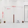 Estante de exhibición para tienda de ropa, perchero de acero inoxidable para pared, color veta de madera, estante de exhibición de ropa, estantes para tienda de ropa de mujer