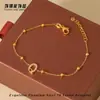 Pulseira Personalizada de Aço Titânio com Letras para Mulheres 26 Letras Inglesas Corrente de Contas Aço Inoxidável Leve Luxo Estilo Ins Personalização em Massa