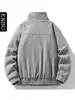 Enbu Invierno Hombres Estilo Americano Marca de Moda Cuello Alto Ropa de Trabajo Chaqueta de Algodón Hombres Forro Polar Engrosada Cálida Elegante Abrigo Exterior