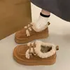 Zapatos de Algodón con Suela Gruesa para Mujer, Nuevo Estilo Invierno 2026, Botas de Nieve Cálidas sin Cordones con Hebilla, Zapatos para Mujer Estilo Birkenstock con Forro de Felpa