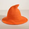 Sombrero de Bruja Hilo de Algodón Transfronterizo Europeo y Americano Sombrero de Bruja para Fiesta para Mujeres, Hombres y Niños Sombrero de Halloween Tejido Sombrero de Mago Puntiagudo