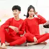 Conjunto de Ropa Interior del Año Zodiacal para Adolescentes, Camisetas Térmicas Rojas Brillantes de Algodón para Niños, Ropa Interior Térmica de Algodón Puro para Niñas, Ropa y Pantalones de Otoño