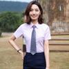 Camisa de Verano de Manga Corta Azul Claro Unisex Negocios Slim-fit Algodón Profesional Vestido Ropa de Trabajo LOGO Bordado