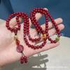 Pulseira Cinábrio Roxo Areia Dourada Cinábrio Roxo Pixiu Barrigudo Pulseira de Múltiplas Voltas Pulseira Simples de Nicho para Homens e Mulheres