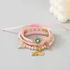 Pulsera de corazón de palma y ojo maligno estilo bohemio, bestseller transfronterizo, pulsera de cordón elástico multicapa