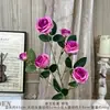Flores artificiais em tons de roxo para casamentos, decorações de corredor de salão de casamento, arranjos de teto, decorações de rosas e hortênsias para hotéis, arranjos de chão e flores falsas