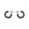 Pendientes de plata 925 con diseño de alfiler, estilo francés retro geométrico con diamantes de acrílico transparente, elegantes pendientes en forma de C para mujer.