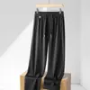 Verano Nuevo Pantalones de Hombre con Cordones Cintura Elástica Pierna Ancha Sueltos Rectos Casuales Deportivos Pantalones Largos Simples Versátiles Delgados