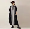 En stock: Vestido de estilo japonés, colección otoño/invierno 2026, cuello alto, corte holgado, con bloques de color y cordón