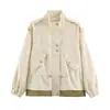 Gabardina corta de trabajo estilo europeo y americano para mujer, comercio exterior transfronterizo, cuello alto, cintura con cordón, chaqueta casual holgada para personas menudas