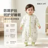 Saco de dormir infantil 100% algodão, macacão pijama unissex para bebê para primavera e outono, proteção para a barriga de recém-nascido para todas as estações, anti-chute, roupa de casa