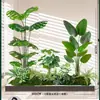 Combinação Paisagística de Plantas Artificiais Verdes Estilo Tropical com Vasos para Escadas Internas e Varandas, Plantas Verdes Grandes para Decoração de Casa, Sem Manutenção