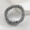 Diadema de Cristal con Perlas de Colores Dopamina Estilo Coreano para Mujer, Pulsera Versátil de Doble Uso para Cola de Caballo Alta, Dulces Accesorios para el Cabello