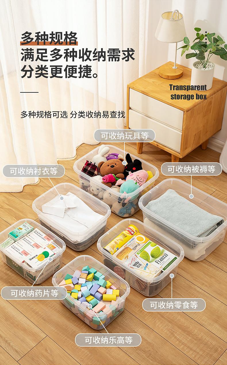 家用衣柜收纳箱衣服玩具书本透明收纳箱塑料零食车载整