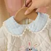 Ropa de Invierno para Bebé Conejo Azul Mono Forrado de Felpa Ropa de Algodón Atuendo de Invierno para Bebés Niñas Ropa Fina de Algodón Chaqueta de Algodón para Salir