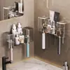 Portacepillos de dientes de pared, Organizador de baño de PET sin taladro con vasos de almacenamiento